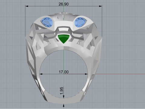 Panther ring model 705 3D Print Model