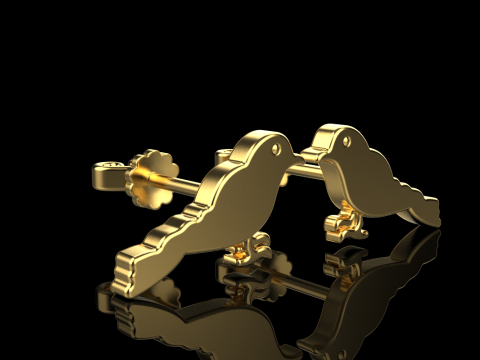 Bird stud earring model 706 3D Print Model