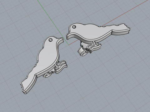 Bird stud earring model 706 3D Print Model