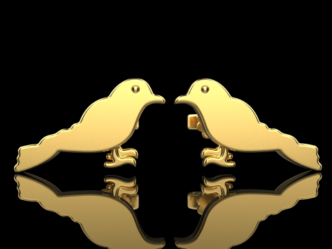 Bird stud earring model 706 3D Print Model