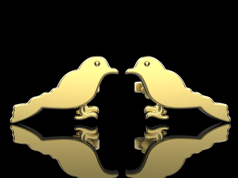 Bird stud earring model 706 3D Print Model