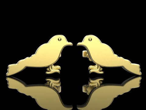 Bird stud earring model 706 3D Print Model