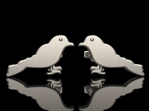 Bird stud earring model 706 3D Print Model
