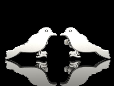 Bird stud earring model 706 3D Print Model
