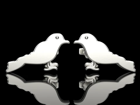 Bird stud earring model 706 3D Print Model