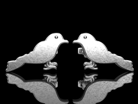 Bird stud earring model 706 3D Print Model