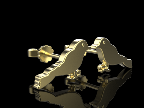 Bird stud earring model 706 3D Print Model