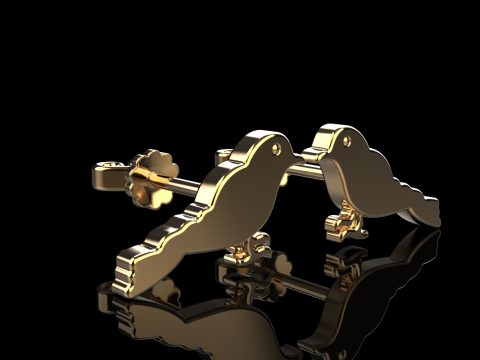 Bird stud earring model 706 3D Print Model