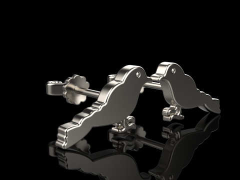 Bird stud earring model 706 3D Print Model