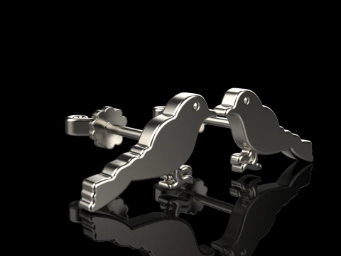 Bird stud earring model 706 3D Print Model