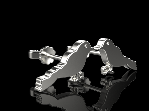 Bird stud earring model 706 3D Print Model