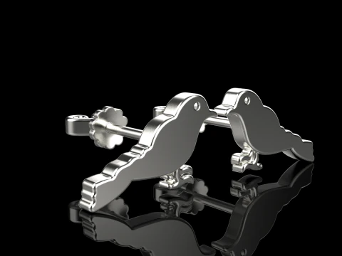 Bird stud earring model 706 3D Print Model