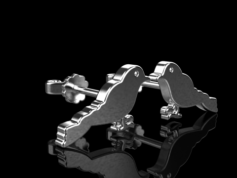 Bird stud earring model 706 3D Print Model