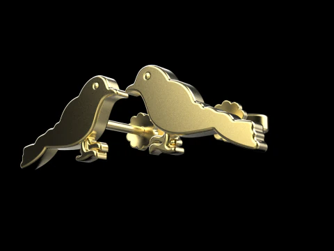 Bird stud earring model 706 3D Print Model