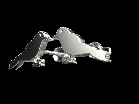Bird stud earring model 706 3D Print Model