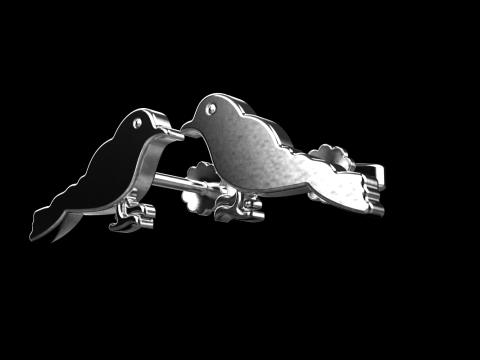 Bird stud earring model 706 3D Print Model