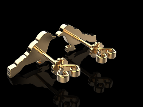 Bird stud earring model 706 3D Print Model