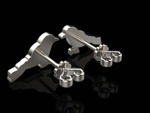 Bird stud earring model 706 3D Print Model