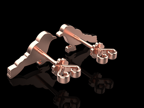 Bird stud earring model 706 3D Print Model