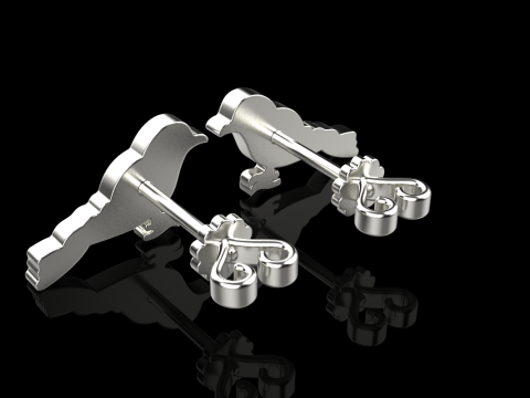 Bird stud earring model 706 3D Print Model