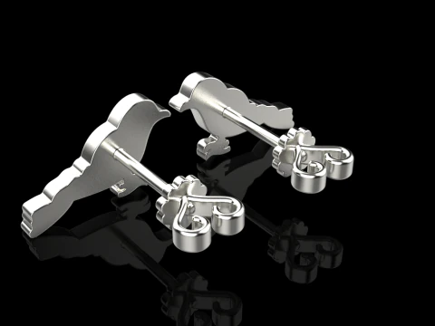 Bird stud earring model 706 3D Print Model