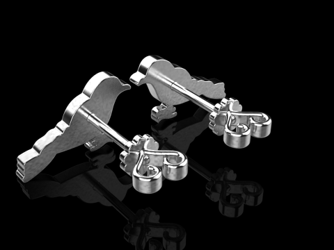 Bird stud earring model 706 3D Print Model