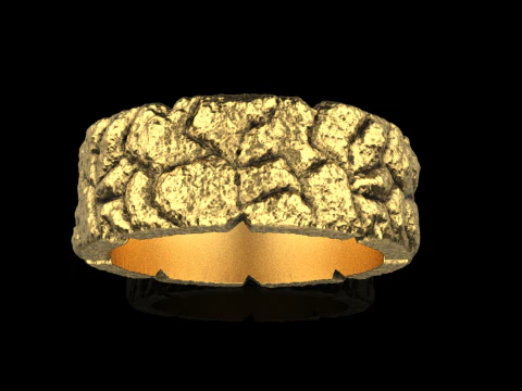 Rock texture ring model 707 3D Print Model
