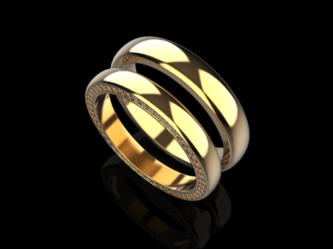 Wedding rings model 708 3D Print Model