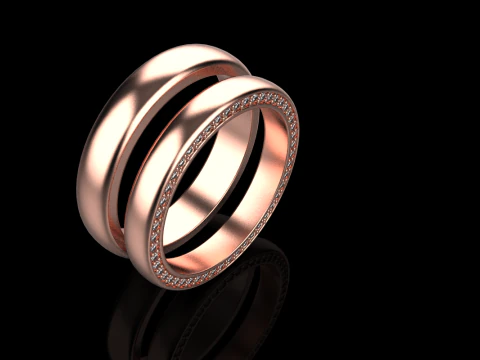 Wedding rings model 708 3D Print Model