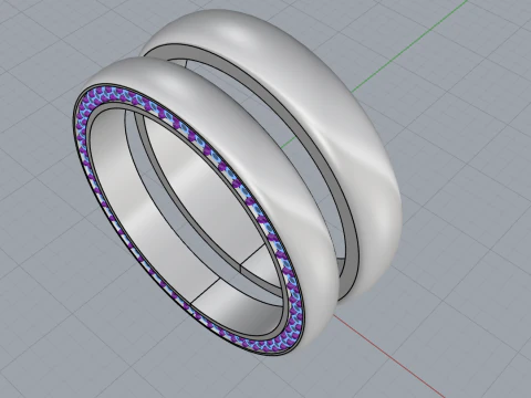 Wedding rings model 708 3D Print Model