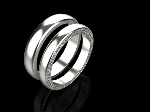 Wedding rings model 708 3D Print Model