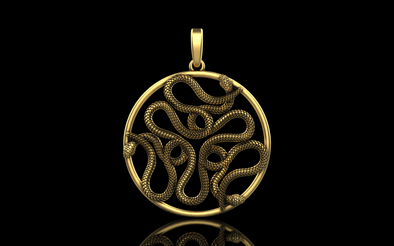 Yılan kolye modeli 709 3D Baskı Modeli .c4d .max .obj .3ds .fbx .stl .blend 