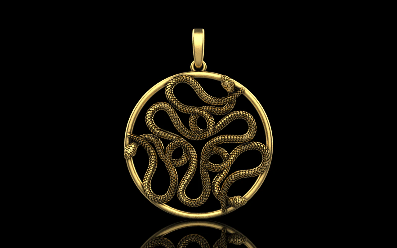 Snake pendant model 709 3D Print Model .c4d .max .obj .3ds .fbx .stl .blend