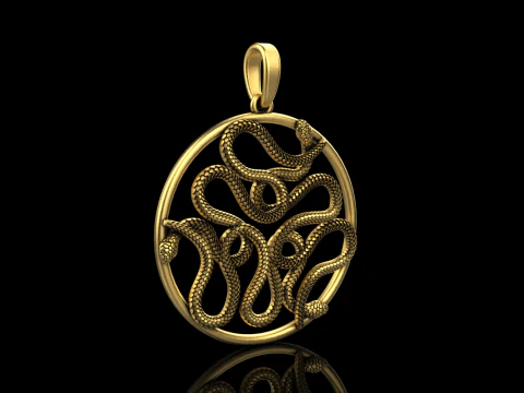 Snake pendant model 709 3D Print Model