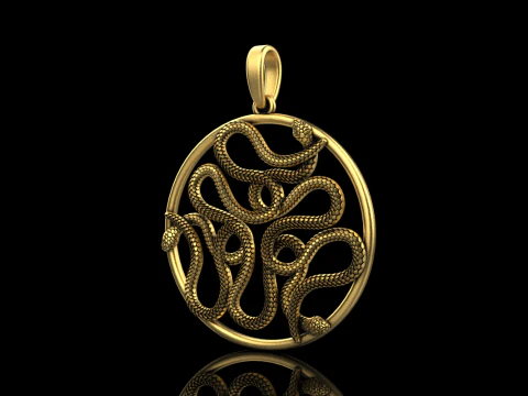 Snake pendant model 709 3D Print Model
