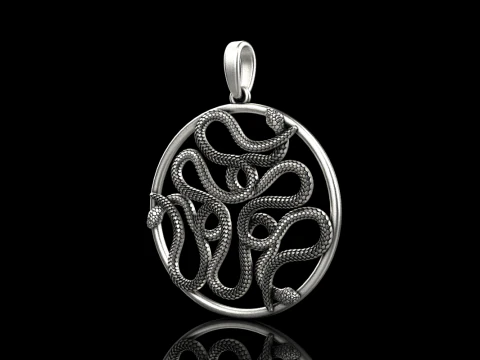 Snake pendant model 709 3D Print Model