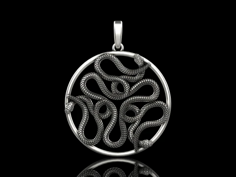Snake pendant model 709 3D Print Model