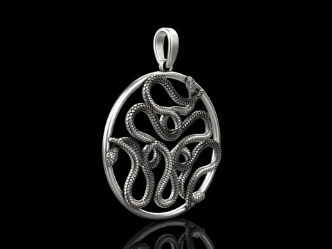 Snake pendant model 709 3D Print Model