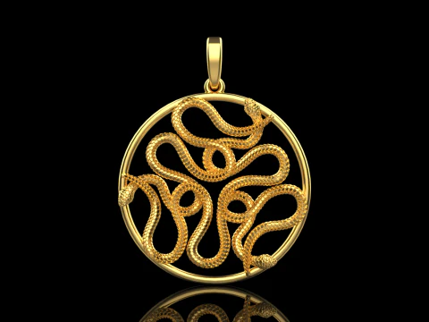 Snake pendant model 709 3D Print Model