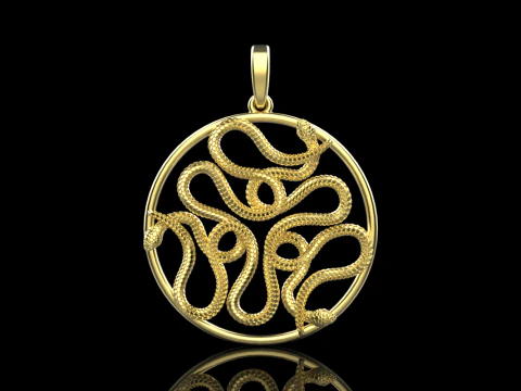 Snake pendant model 709 3D Print Model