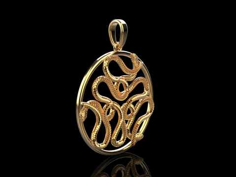 Snake pendant model 709 3D Print Model