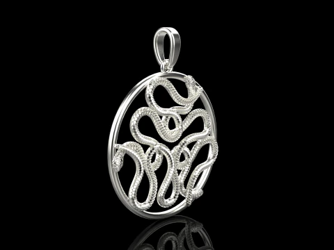 Snake pendant model 709 3D Print Model