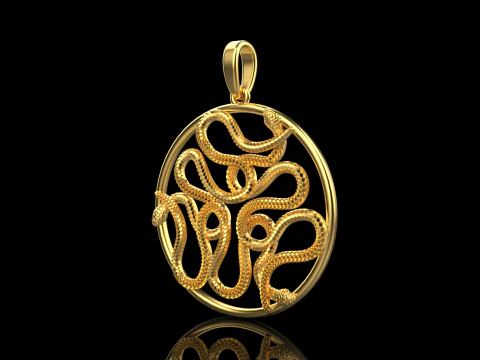Snake pendant model 709 3D Print Model