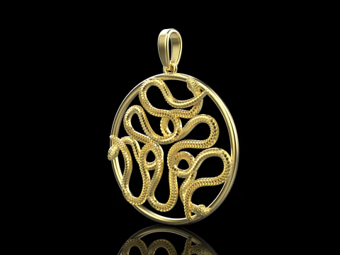 Snake pendant model 709 3D Print Model