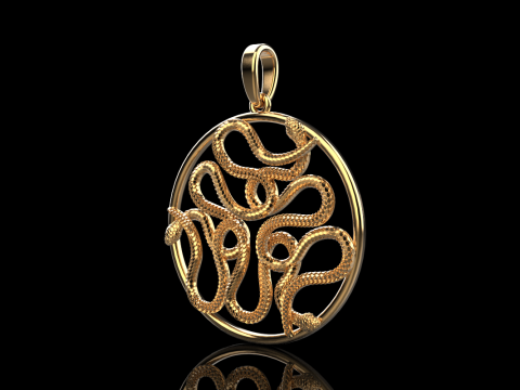 Yılan kolye modeli 709 3D Baskı Modeli