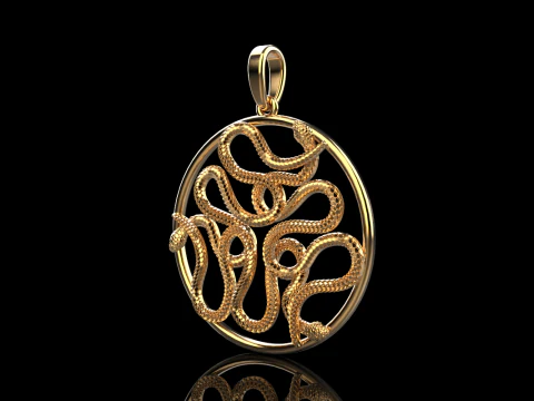 Snake pendant model 709 3D Print Model
