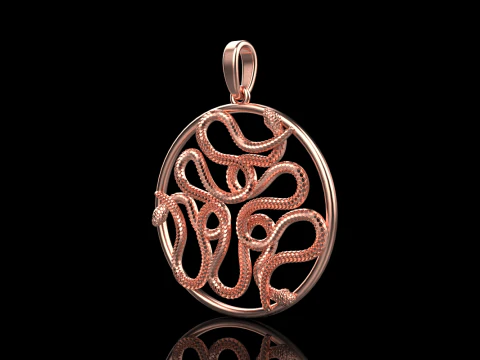 Snake pendant model 709 3D Print Model