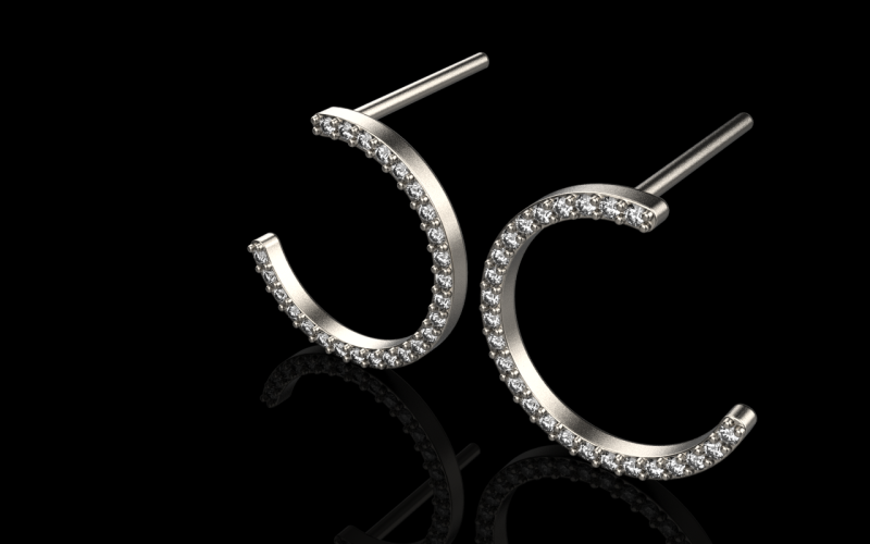 Кругла сережка-гвоздик модель 711 3D Принт Модель .c4d .max .obj .3ds .fbx .stl .blend