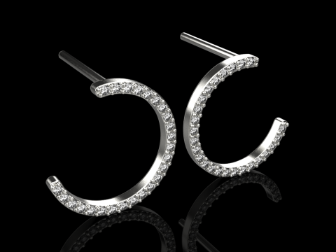 Кругла сережка-гвоздик модель 711 3D Принт Модель