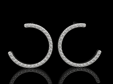 Кругла сережка-гвоздик модель 711 3D Принт Модель